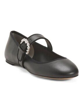 STUART WEITZMAN Leather Piper Ballet Flats